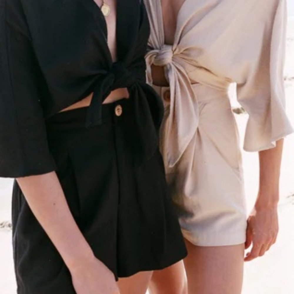 Na Nin Oliver Raw Silk Shorts